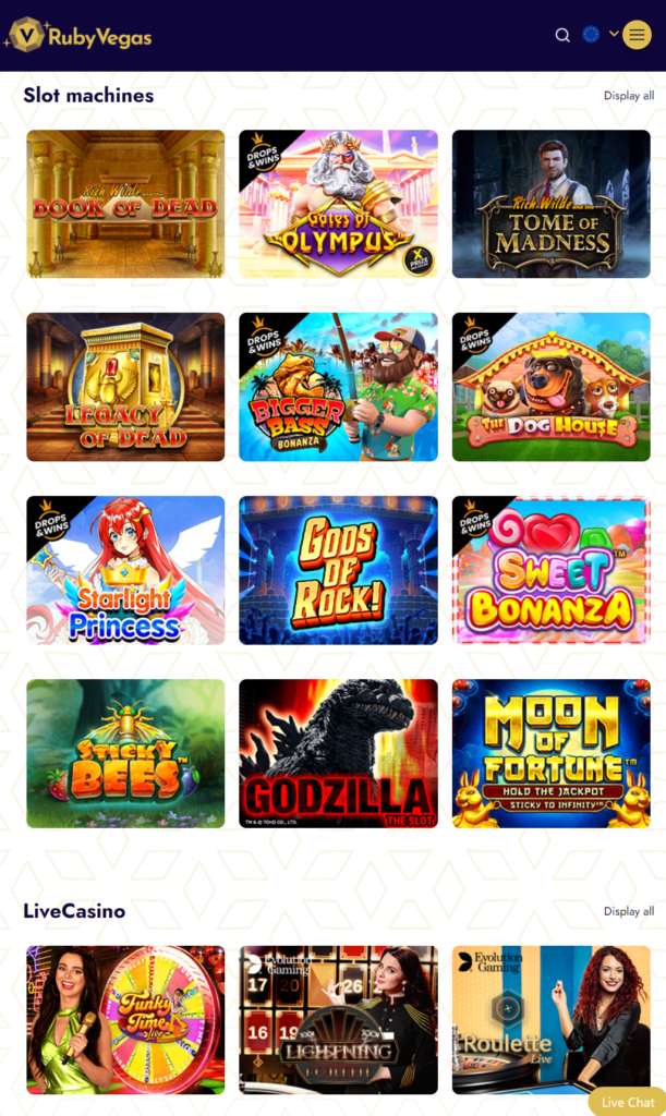 RubyVegas Casino Games
